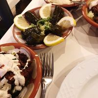 Vine leaves stuffed with rice mints and veg at Restaurante Beirut in Gran Canaria