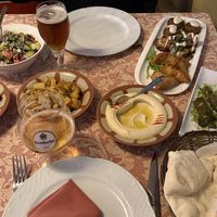 All the food included in the mezze apart from the vegan shawarma that was served later  at Restaurante Beirut in Gran Canaria