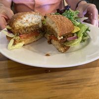 Hubby’s Mushroom Burger (said it was so delicious; and not like other bean or veggie burgers in texture)  at Lila in Sarasota