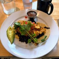 Soy chorizo breakfast with tofu  at Orphan Breakfast House in Sacramento