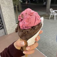 Brutal dark choc and forest fruit mix   at Ice-cream Sladoria House in Varna