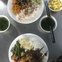 Buffet and small soup  at Com Chay Minh Thin in Qui Nhon