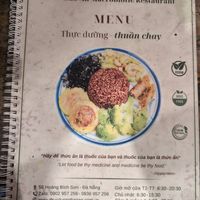 Menu front at Thuc Duong Bao An - Bao An Macrobiotic in Da Nang