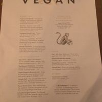 Vegan menu at Mowgli - Water St in Liverpool
