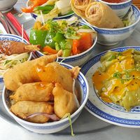 Our whole order at 1990 Vegan Living in Berlin