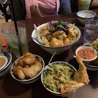 King Kong bowl, summer rolls, crispy tofu fingers  at 1990 Vegan Living in Berlin