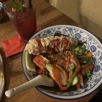 One of the biggest bowls with udon noodles  at 1990 Vegan Living in Berlin