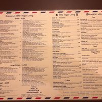 menu at 1990 Vegan Living in Berlin