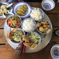 Our selection of dishes at 1990 Vegan Living in Berlin