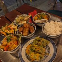 A mix of small dishes at 1990 Vegan Living in Berlin