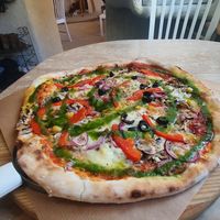 Vegetarian pizza made vegan (big size) at Casa La Familia in Vilnius