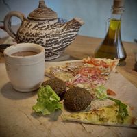 Cacao, pizza, falafel 🤗  at Casa La Familia in Vilnius