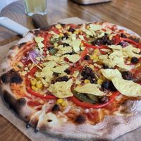 Mexican nacho pizza at Casa La Familia in Vilnius