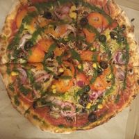 Vegetarian classic with vegan cheese at Casa La Familia in Vilnius