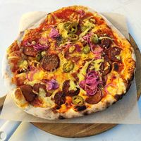 Vegan pepperoni at Casa La Familia in Vilnius