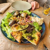 Falafel plate at Casa La Familia in Vilnius
