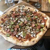 Vegan pizza was yum at Casa La Familia in Vilnius