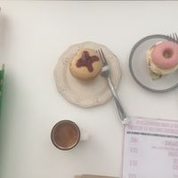 Pb and j cupcake, vanilla and caramel donut cupcake. at VIDA Bakery - Online in East London