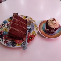 Brownie red velvet cake and red velvet cupcake at VIDA Bakery - Online in East London