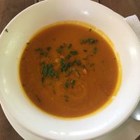 Orange soup at Monteverde Beer House in Monteverde