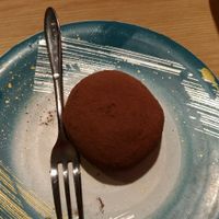 chocolate mochi with cream at Katsu Midori in Tokyo