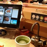 green tea and tablet at Katsu Midori in Tokyo