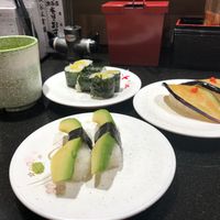 Veggie nigiri and maki at Katsu Midori in Tokyo
