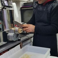 Freshly made vegan pasta at Vegan Yes - Nag's Head Market in North London