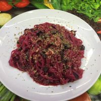 Gluten-free Pink Tagliatelle (large portion) at Vegan Yes - Nag's Head Market in North London