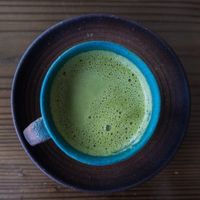 Soy matcha latte. at Imacoco in Okinawa