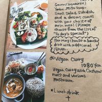 some menu options at Imacoco in Okinawa
