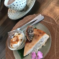 Tofu cheesecake and soy milk cocoa  at Imacoco in Okinawa