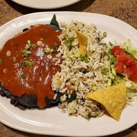 Blue Corn Spinach and Black Bean Enchilada at Camp Robber in Montrose