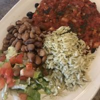 (Gluten Free - Vegan) Spinach black bean enchiladas at Camp Robber in Montrose