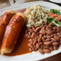 Potato and jackfruit tamales made vegan (the green sauce has chicken stock in it, FYI) at Camp Robber in Montrose