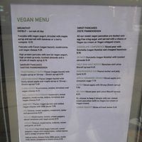Vegan menu at Double Dutch Pancake House in York