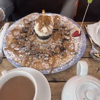 All the biscuits pancake with vegan ice cream   at Double Dutch Pancake House in York