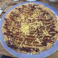 BBQ pancake with vegan bacon and chicken   at Double Dutch Pancake House in York