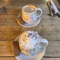 Biscoffe & Pistachio Hot Chocolate  at Double Dutch Pancake House in York