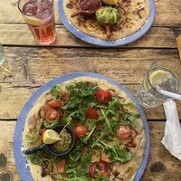 Italian (front) & Mexican (back) pancake   at Double Dutch Pancake House in York