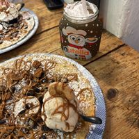 "Risk it for a Biscuit" and Raspberry and White Chocolate Milkshake at Double Dutch Pancake House in York