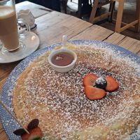 Butterscotch crepe with coffee at Double Dutch Pancake House in York