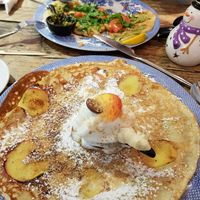 Sweet and savory in the background - pesto at Double Dutch Pancake House in York