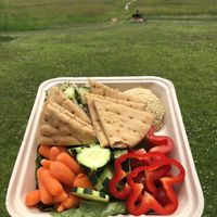 The mezza with wheat pita at Sea Star Cafe in Chincoteague