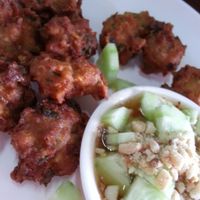 tod man at Pang Vegetarian in Udon Thani