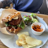 Teriyaki tempeh burger  at Love Organics & Birthcafe in Yomitan