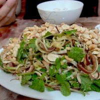 Banana flower salad. Fresh and so refreshing. Great big portions at an unbeatable price. at An Lac in Ninh Binh