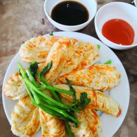 Vegan tiger prawn at An Lac in Ninh Binh