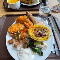 Selection from the buffet at Veganland - Karlovo Namesti in Prague