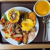 Main dishes, salads and a soup at Veganland - Karlovo Namesti in Prague